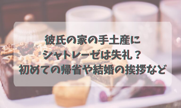 彼氏の家の手土産にシャトレーゼは失礼 初めての帰省や結婚の挨拶など お悩み便利帳