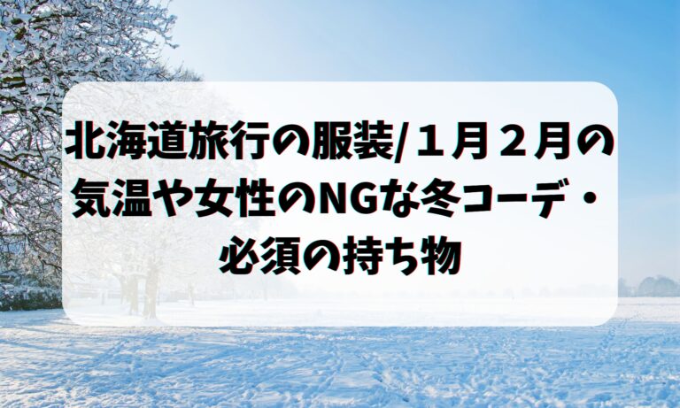 北海道旅行の服装１月２月の気温や女性のNGな冬コーデ・必須の持ち物